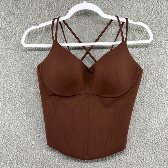 Victorias Secret Elevate Corset Tank Top Medium New in Brown - Picture 1 of 9